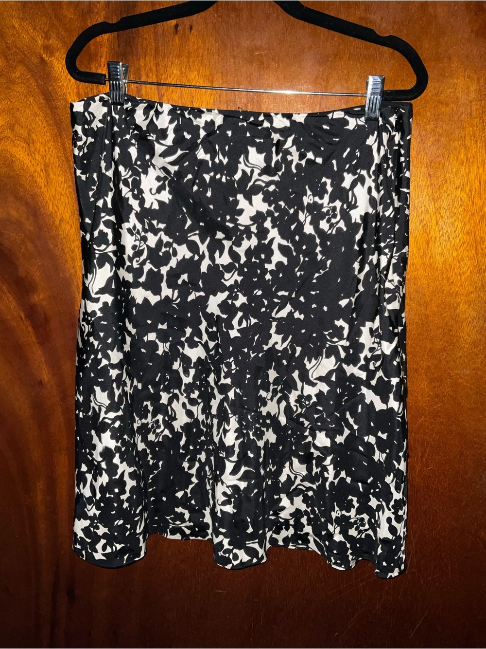Ralph Lauren Black and White Floral Skater Skirt
